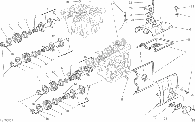 Todas as partes de Cabeça Do Cilindro: Sistema De Cronometragem do Ducati Monster 821 Dark Brasil 2016